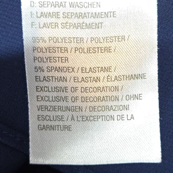 Dennis Basso Caviar Crepe Asymmetrical Chiffon Hem Tank Navy Size 1X - Picture 7 of 8